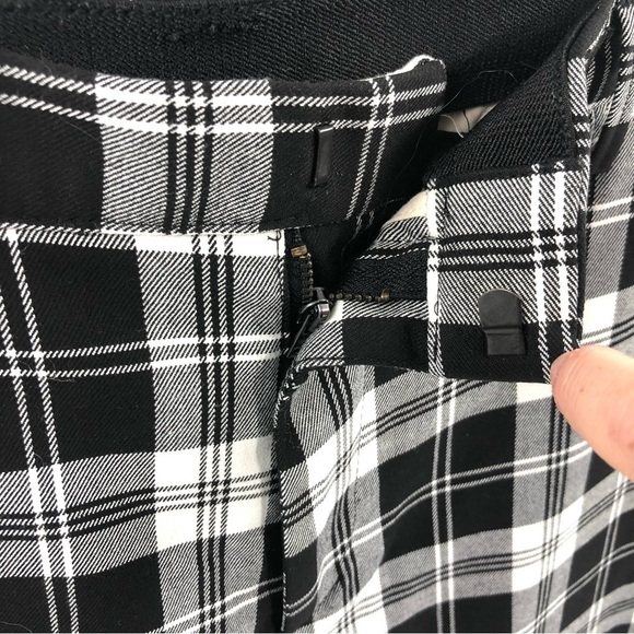 Zara Plaid Pants High Rise Ankle Trousers Size 32 Preppy Academia Punk - Picture 3 of 11